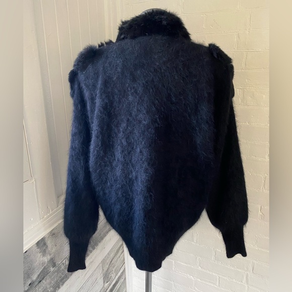 Beautiful vintage fur front sweater coat - Picture 3 of 6